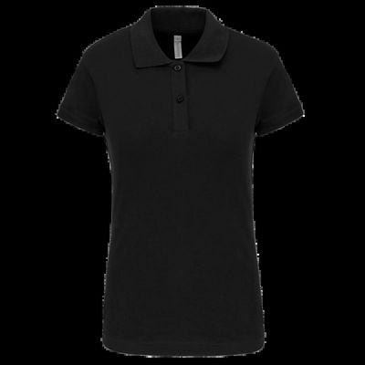Polo algodón manga corta mujer Black Xs