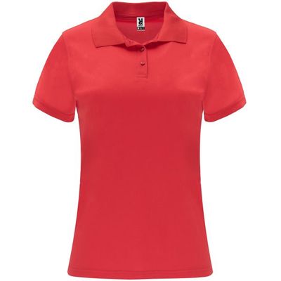 Polo técnico de manga corta para mujer Rojo S