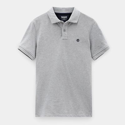 Polo de algodón orgánico Medium Grey Heather Xxl