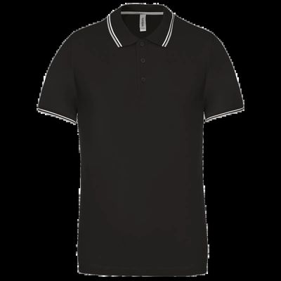 Polo de manga corta algodón Black / Light Grey / White Xl