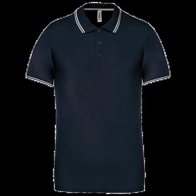 Polo de manga corta algodón Navy / Light Grey / White S