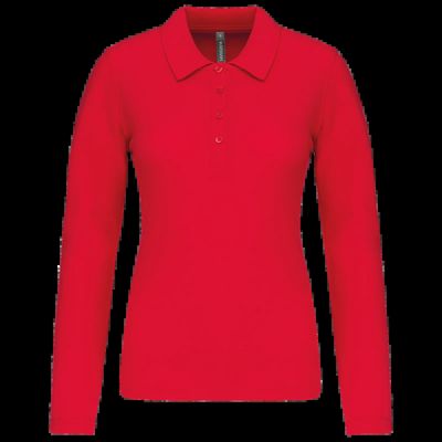 Polo de manga larga entallado mujer Red Xxl