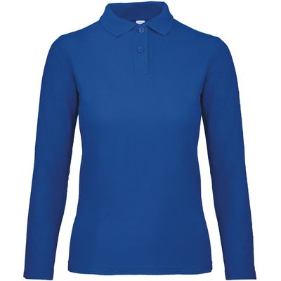 Polo manga larga mujer punto piqué Royal Blue M