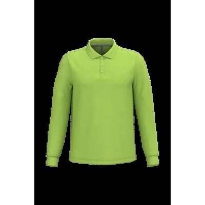 Polo manga larga hombre algodón piqué Lime Xl