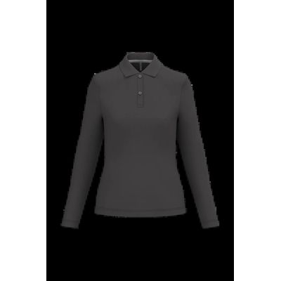 Polo manga larga mujer algodón lavable Dark Grey L
