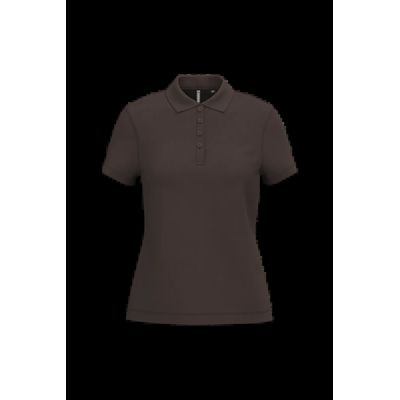 Polo piqué de manga corta de mujer Chocolate Xs