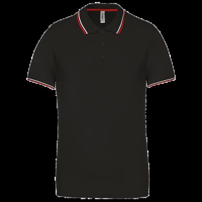Polo de manga corta algodón Black / Red / White Xl