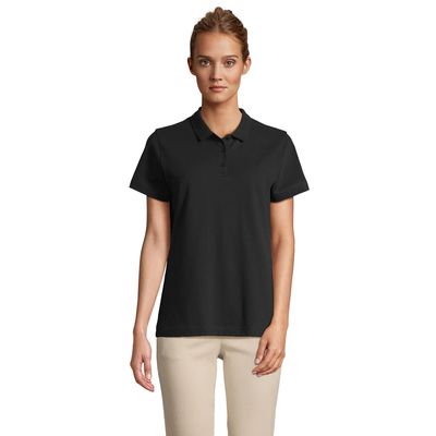 Polo mujer algodón manga corta Negro S