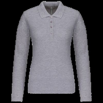 Polo de manga larga entallado mujer Oxford Grey Xl