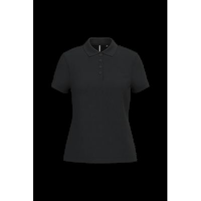 Polo piqué de manga corta de mujer Black L