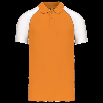 Polo baseball manga corta Orange / White S