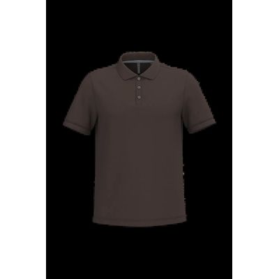 Polo de algodón manga corta para hombre Chocolate 3Xl