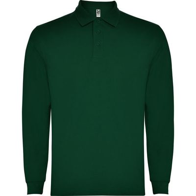 Polo Manga Larga con Cuello y Puños Acanalados Verde Botella M
