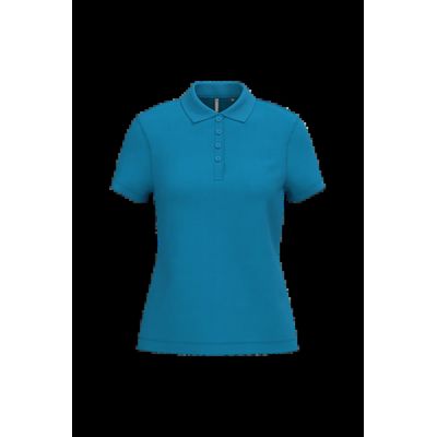 Polo piqué de manga corta de mujer Tropical Blue L