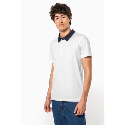 Polo bicolor hombre algodón