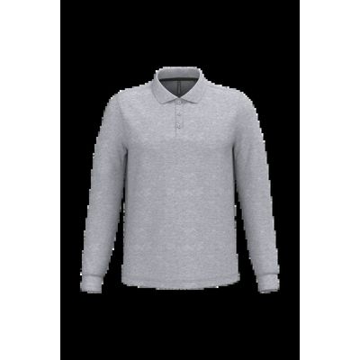 Polo manga larga hombre algodón piqué Oxford Grey M