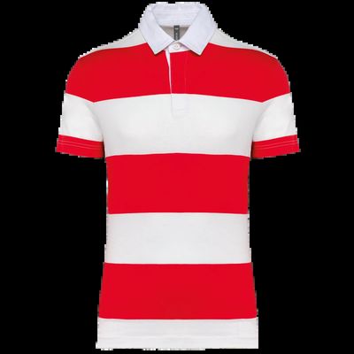 Polo algodón a rayas unisex Red / White Stripes Xxl