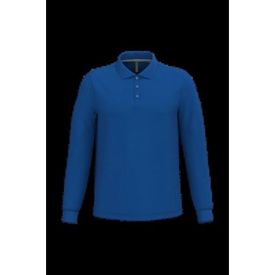 Polo manga larga hombre algodón piqué Royal Blue S