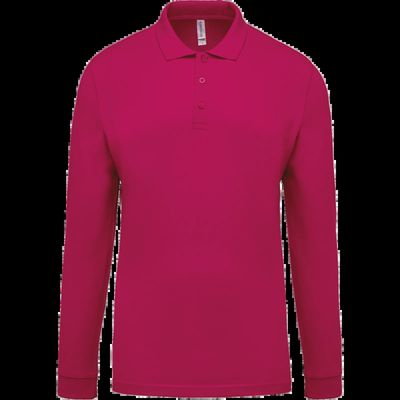 Polo piqué manga larga 100% algodón Fuchsia 4Xl