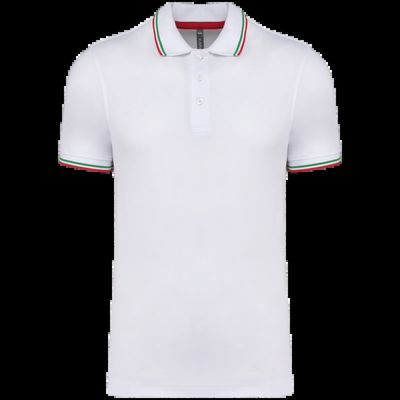 Polo de manga corta algodón White / Red / Green Xl