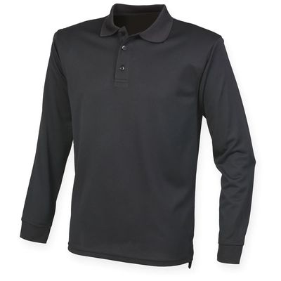 Polo clásico de manga larga unisex Black L