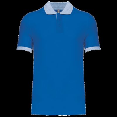 Polo bicolor hombre Light Royal Blue / Oxford Grey S