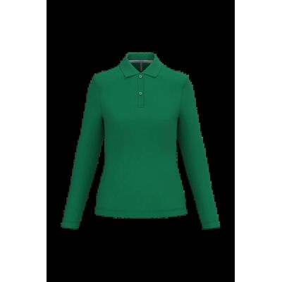 Polo manga larga mujer algodón lavable Kelly Green S