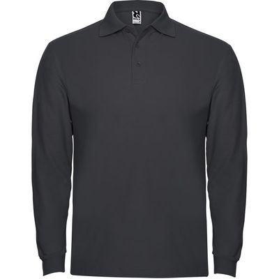 Polo Manga Larga con Puños Plomo Oscuro S