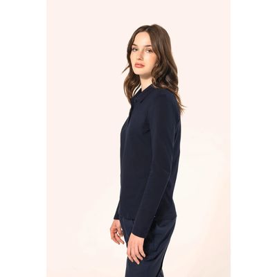 Polo manga larga mujer corte recto