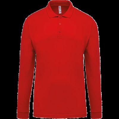 Polo piqué manga larga 100% algodón Red L