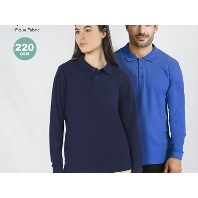 Polo adulto manga larga tejido piqué