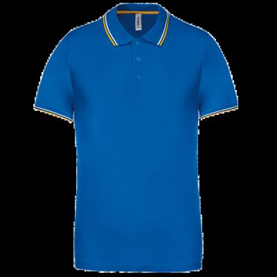 Polo de manga corta algodón Light Royal Blue/Yellow/White M