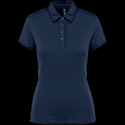 Polo básico de manga corta para mujer Navy M