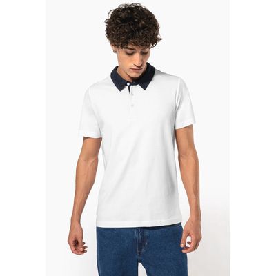 Polo bicolor hombre algodón