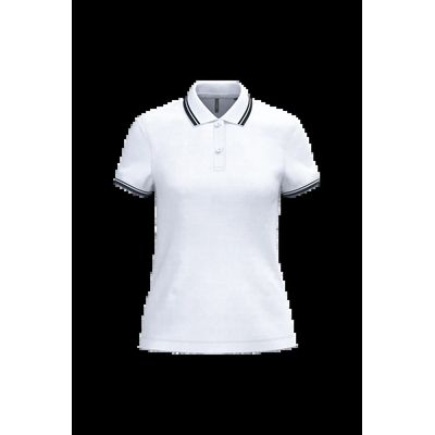 Polo a rayas mujer manga corta White / Navy Xs