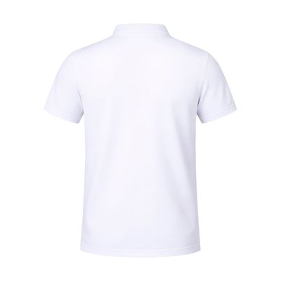 Polo Blanco Transpirable con Línea Gris