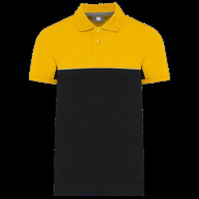 Polo bicolor manga corta unisex Black / Yellow 4Xl