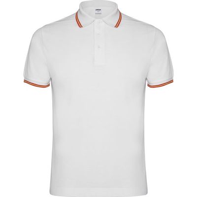Polo de manga corta Adorno de bandera Blanco S