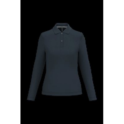 Polo manga larga mujer algodón lavable Navy S