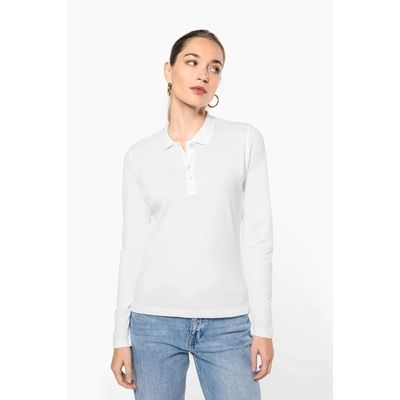 Polo de manga larga entallado mujer