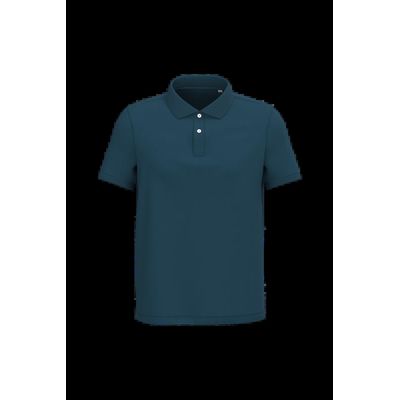 Polo algodón orgánico para hombre Peacock Blue Xl