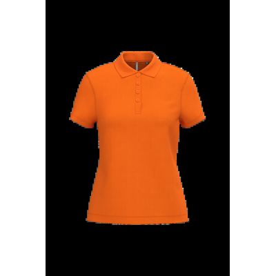 Polo piqué de manga corta de mujer Orange S