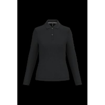Polo manga larga mujer algodón lavable Black Xxl
