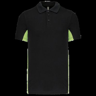 Polo manga bicolor hombre Black / Lime 3Xl