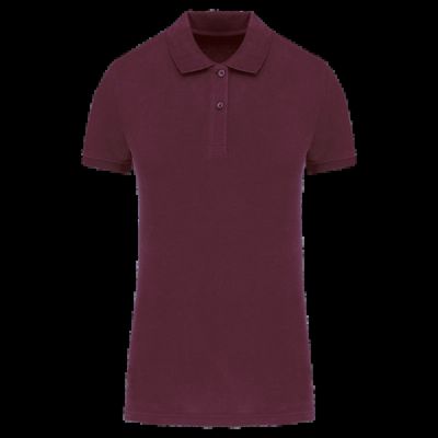 Polo de mujer de algodón orgánico Wine M