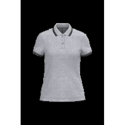 Polo a rayas mujer manga corta Oxford Grey / Black Xl