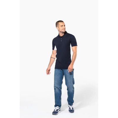 Polo manga bicolor hombre