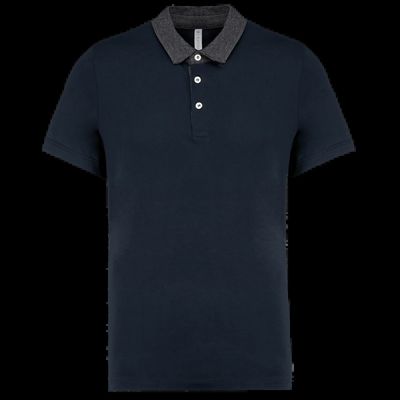 Polo bicolor hombre algodón Navy / Dark Grey Heather Xxl
