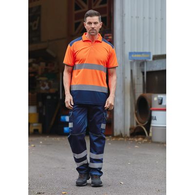 Polo Alta Visibilidad Bicolor Hi Vis Orange / Navy S