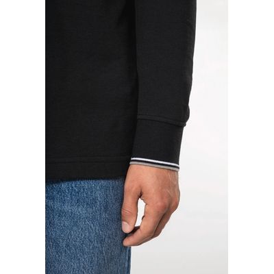 Polo ajustado manga larga hombre